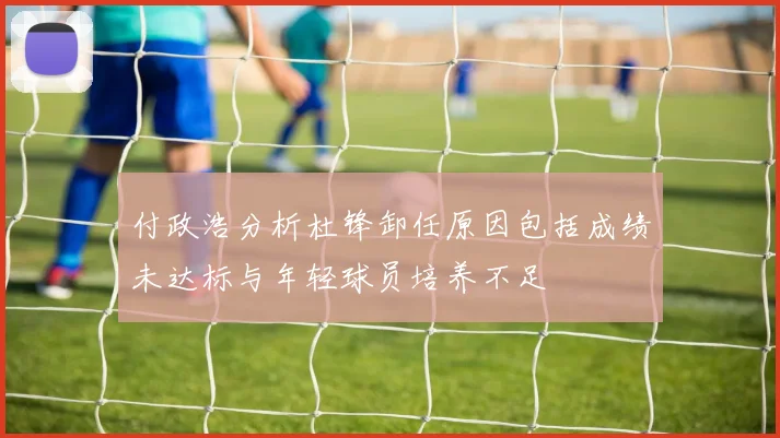 付政浩分析杜锋卸任原因包括成绩未达标与年轻球员培养不足